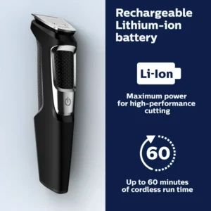 Philips Norelco Multi Groomer - 13 Piece Mens Grooming Kit For Beard, Face, Nose, and Ear Hair Trimmer and Hair Clipper - No Blade Oil Needed, MG3750/60