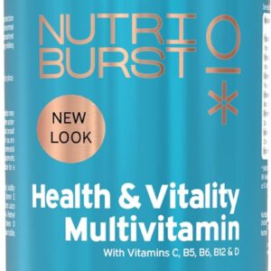 Nutriburst Multivitamins Health & Vitality Gummy Vitamin C B5 B6 B12, D - Plant Based, Sugar Free Supplement