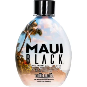 Tanning Paradise Maui Black Tanning Lotion – Instant Dark Tanning Lotion Self Tanner – Natural Self-Tanning Lotion with Coconut Oil and Aloe – Hydration Boost and Tattoo Protection 13.5oz